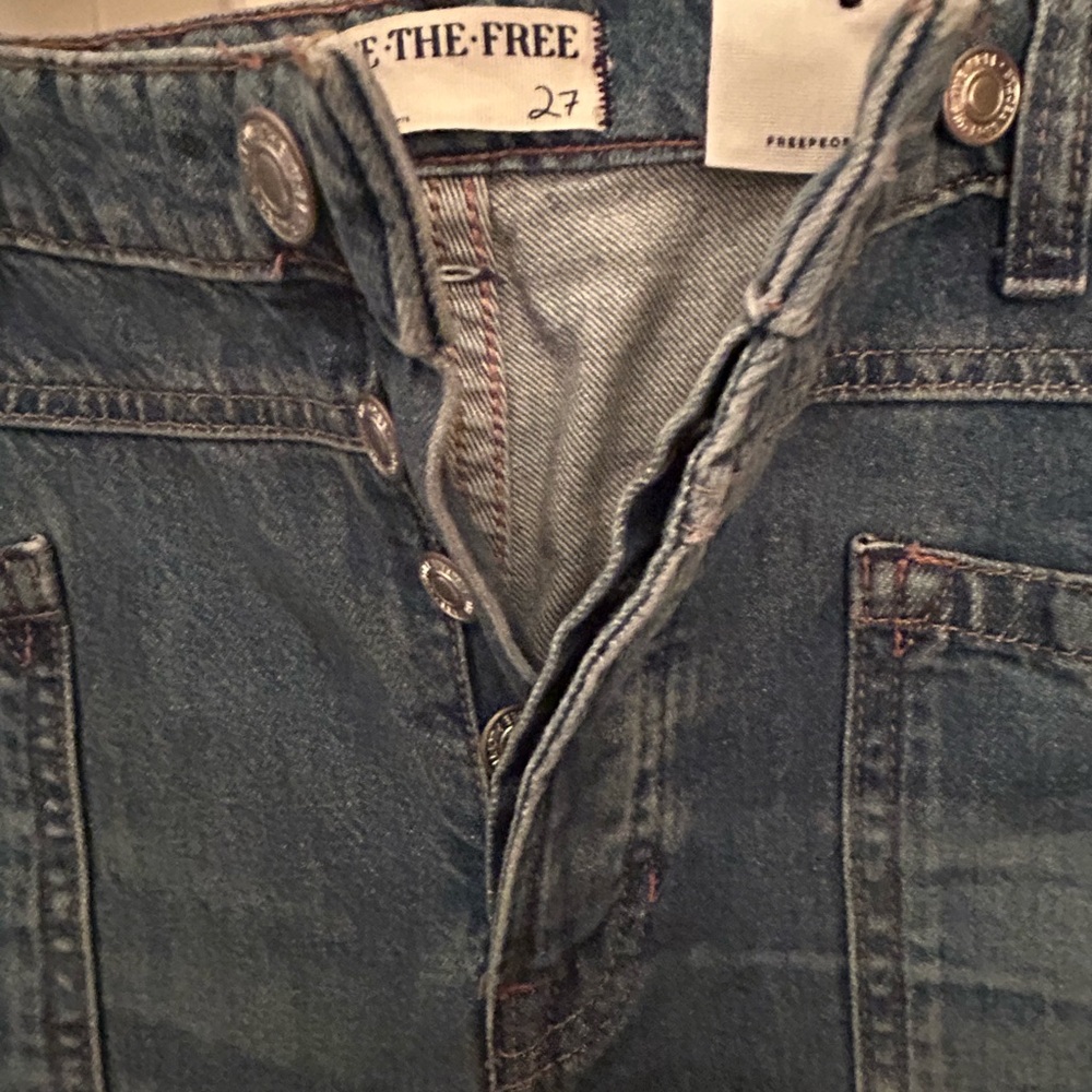 We The Free Distressed Blue Denim Jeans